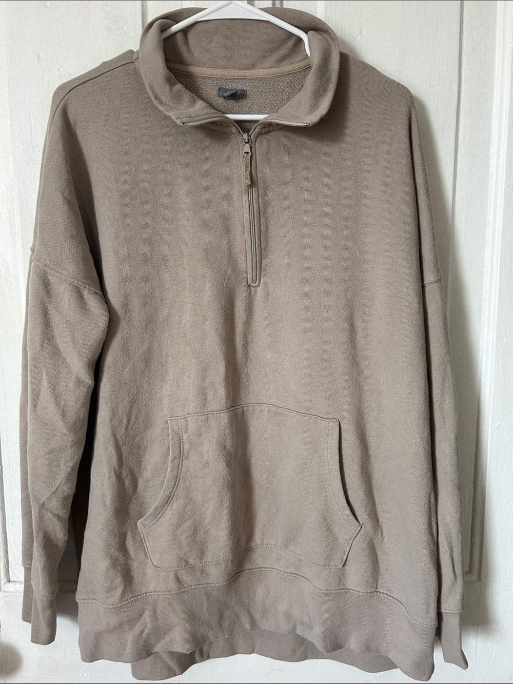 aerie Oversized Taupe Half-Zip Pullover